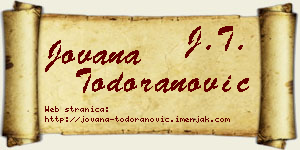 Jovana Todoranović vizit kartica